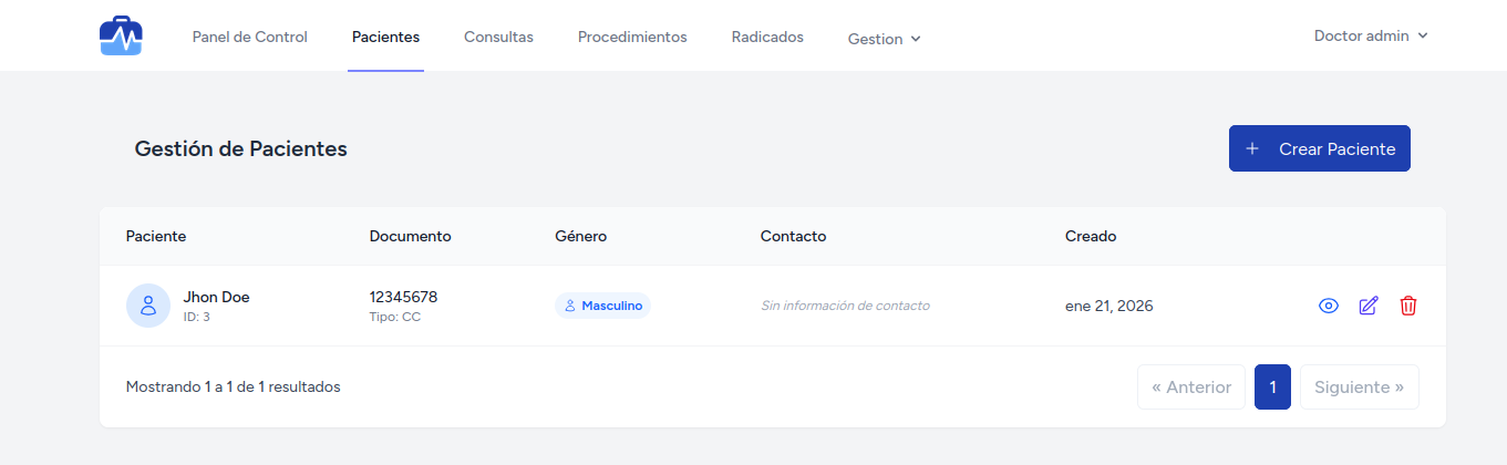 Listado de Pacientes