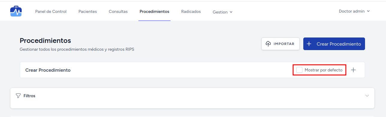 Formulario Embebido de Procedimientos