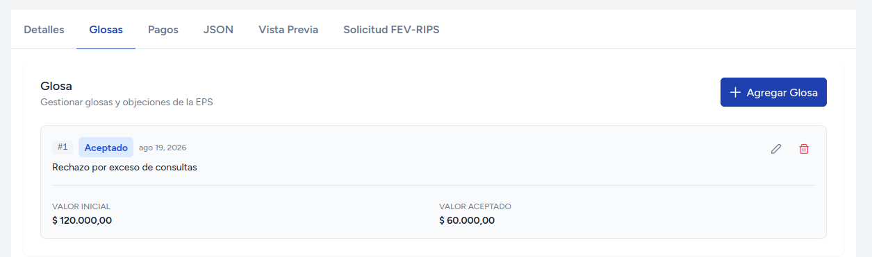 Detalle de Objeción