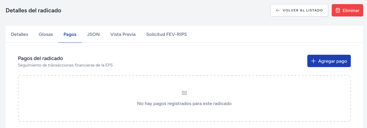 Listado de Pagos