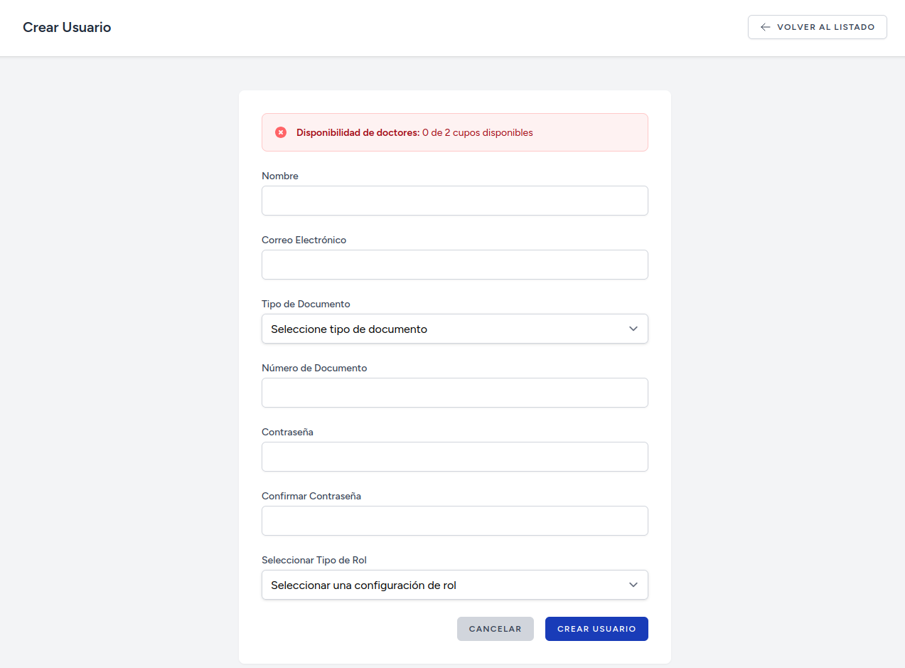 Disponibilidad de Cupos